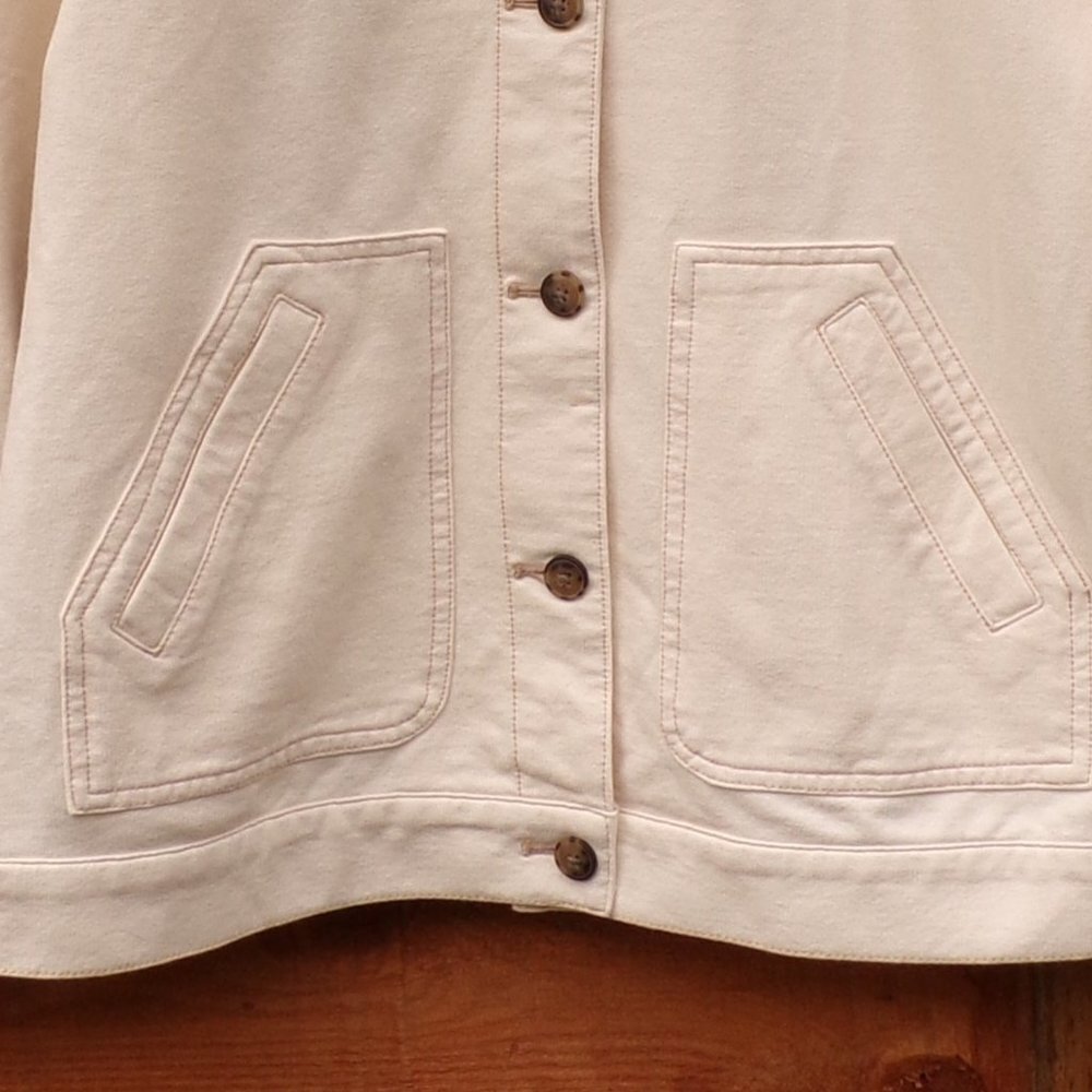 D & Co  Women's Stretchy Beige Jacket Button Front Women’s Size XXS. NWOT. - Picture 2 of 10